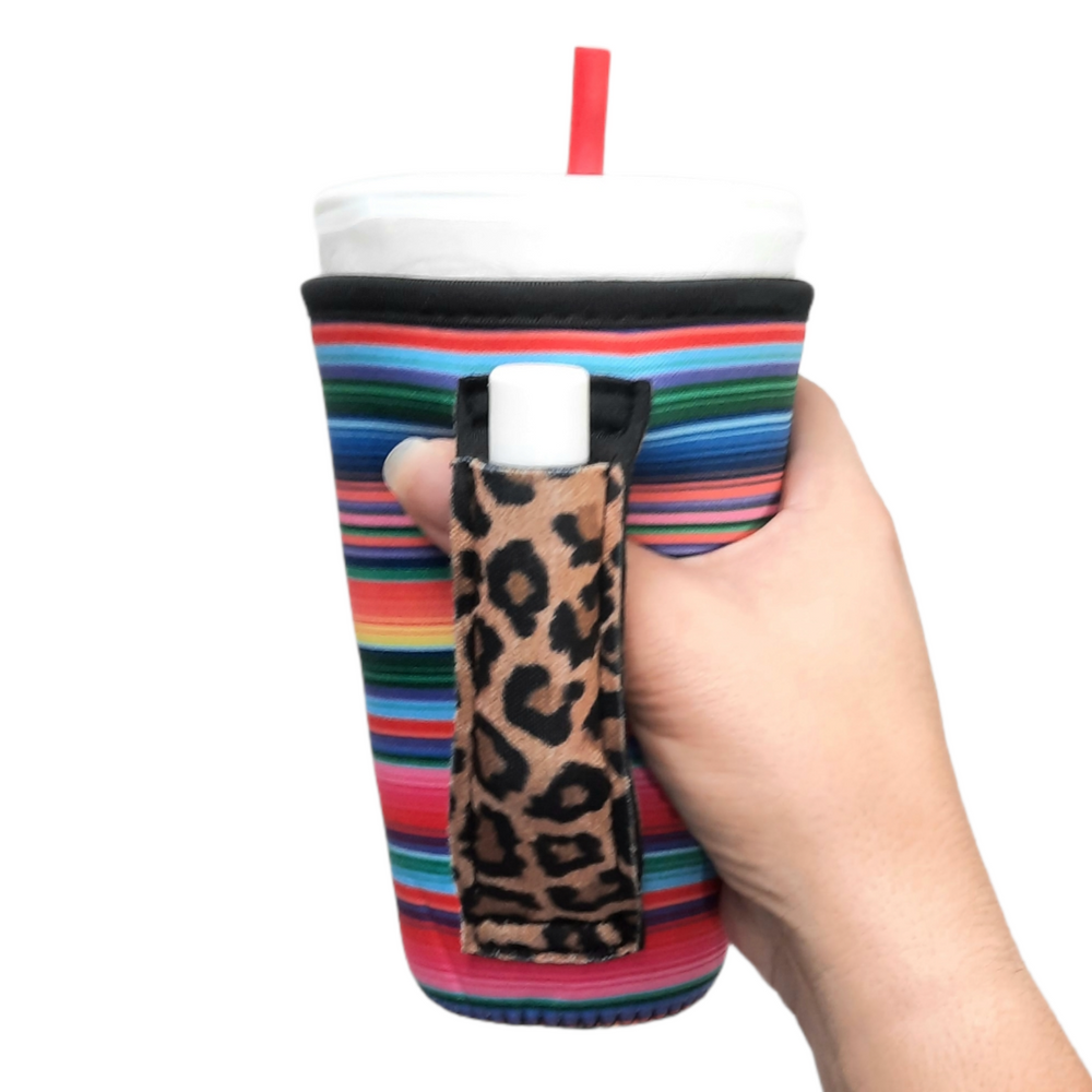 Pink Serape w/ Leopard 16oz PINT Glass / Medium Fountain Drinks and Tumbler Handlers™