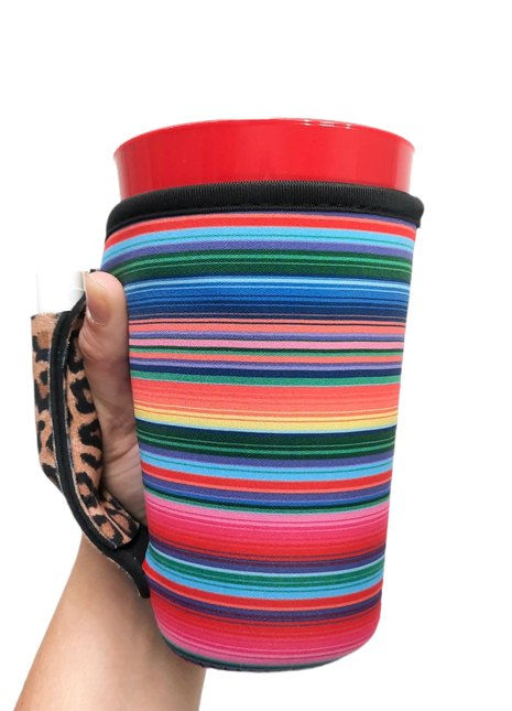 Pink Serape w/ Leopard 16oz PINT Glass / Medium Fountain Drinks and Tumbler Handlers™