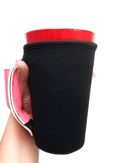 Black w/ Neon Pink 16oz PINT Glass / Medium Fountain Drinks and Tumbler Handlers™