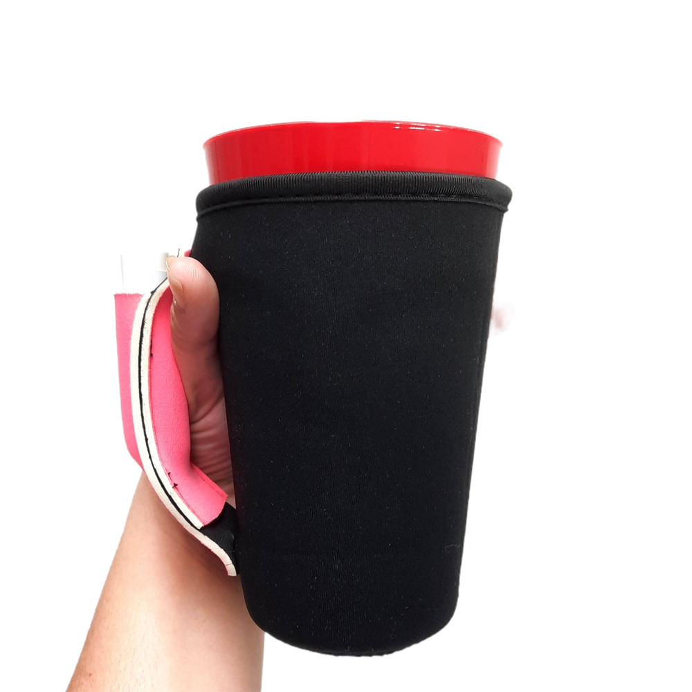 Black w/ Neon Pink 16oz PINT Glass / Medium Fountain Drinks and Tumbler Handlers™