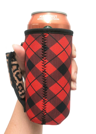 Red Plaid w/ Leopard 16oz Can Handler™