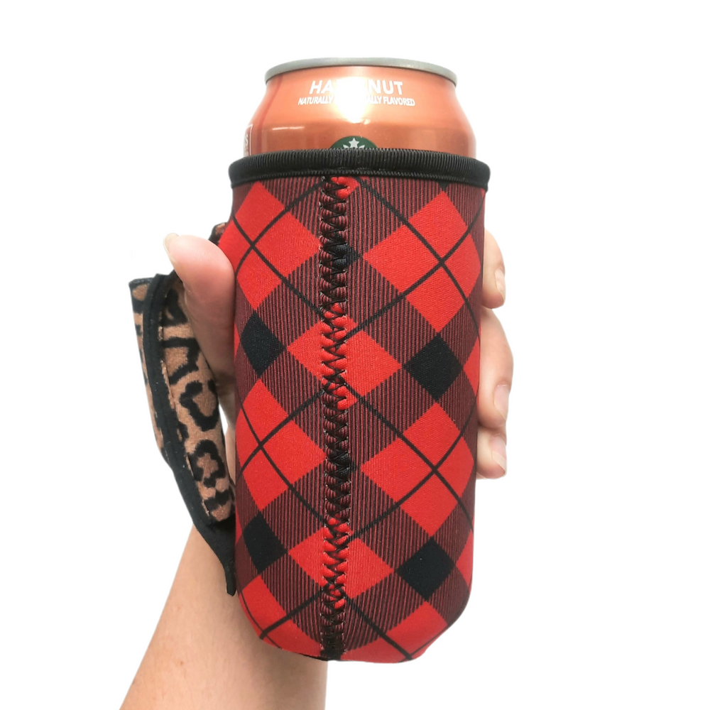 Red Plaid w/ Leopard 16oz Can Handler™