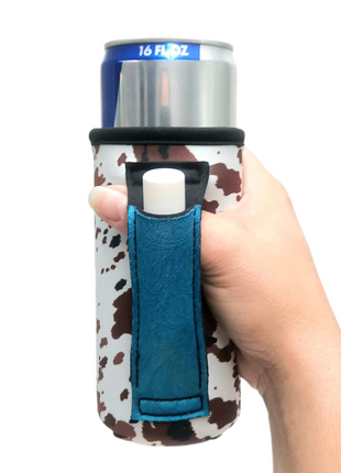 Cowhide w/ Turquoise Leather 16oz Can Handler™