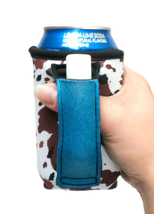Cowhide w/ Turquoise Leather 12oz Stubby Can Handler™