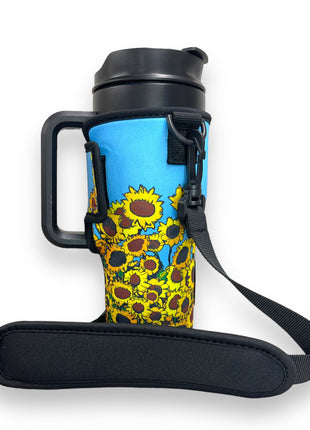 Sunflower 25-35oz Tumbler With Handle Sleeve