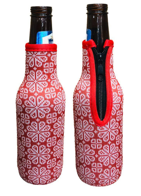 RED SNOWFLAKE SWEATER 12OZ BOTTLENECK SLEEVE