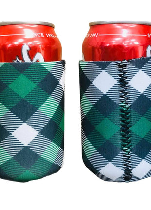 GREEN PLAID 12OZ REGULAR CAN SLEEVE