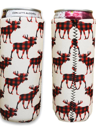 PLAID MOOSE 12OZ SLIM CAN SLEEVE
