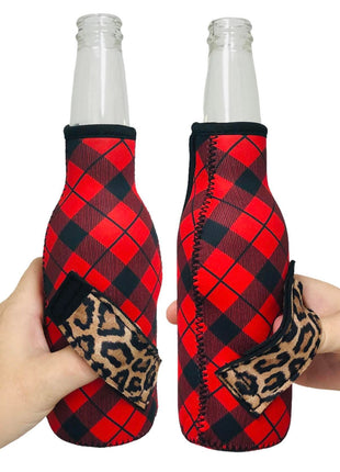 Red Plaid w/ Leopard 12oz Bottleneck Handler™