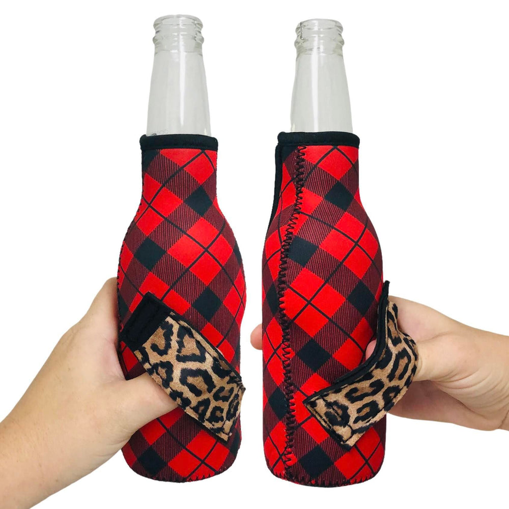 Red Plaid w/ Leopard 12oz Bottleneck Handler™