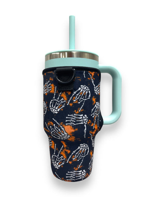 Skeleton Hands 25-35oz Tumbler With Handle Sleeve
