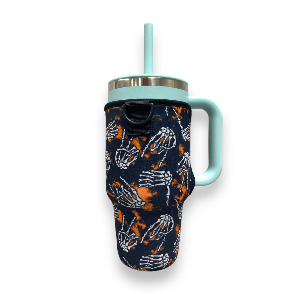 Skeleton Hands 25-35oz Tumbler With Handle Sleeve