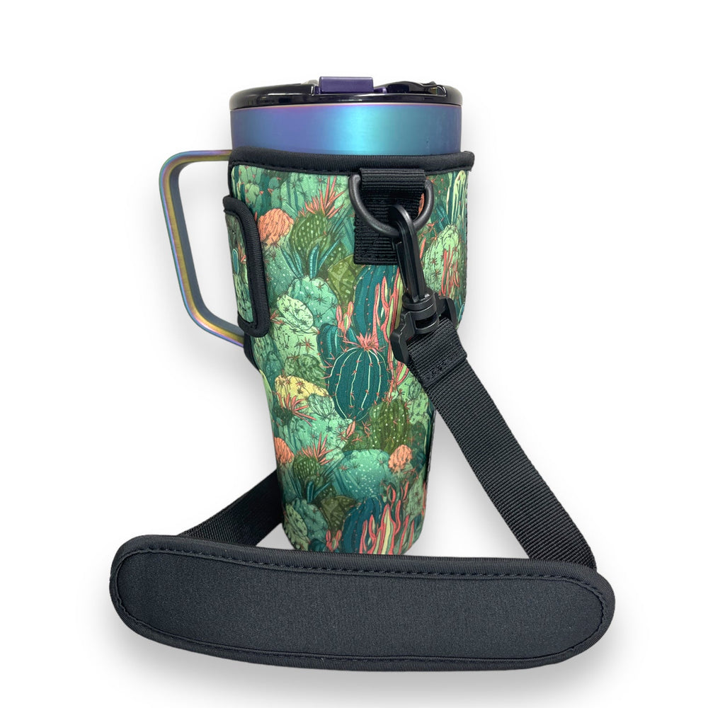 Coral Cactus 25-35oz Tumbler With Handle Sleeve