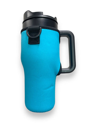 Turquoise 25-35oz Tumbler With Handle Sleeve