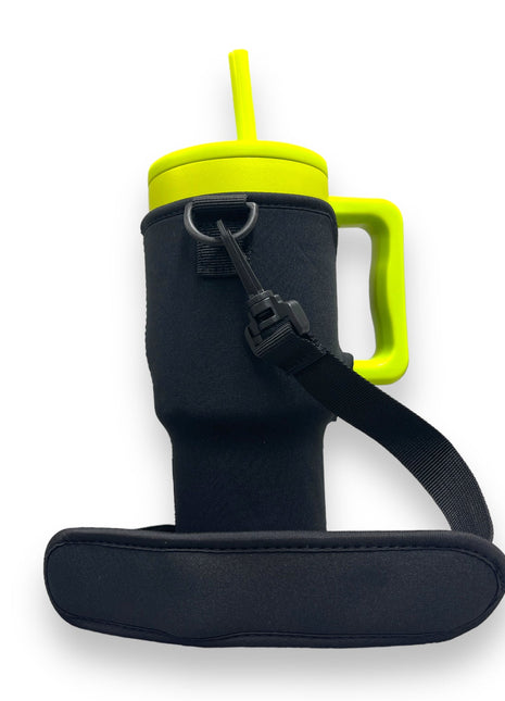 Black 25-35oz Tumbler With Handle Sleeve