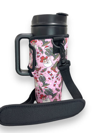 Cowboy Santa 25-35oz Tumbler With Handle Sleeve