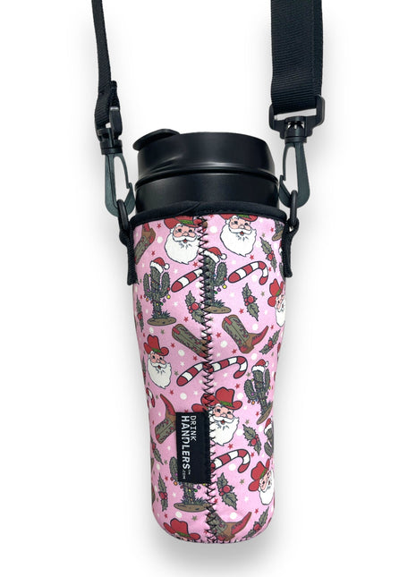 Cowboy Santa 25-35oz Tumbler With Handle Sleeve
