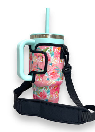 Summer Blooms 25-35oz Tumbler With Handle Sleeve