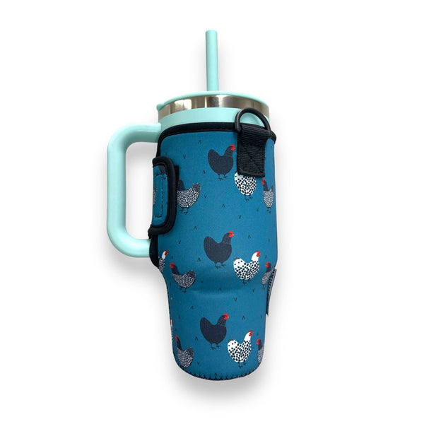 Chickens 25-35oz Tumbler With Handle Sleeve