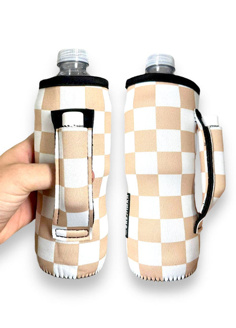 Tan Checkerboard 16-24oz Soda & Water Bottle / Tallboy Can Handler™
