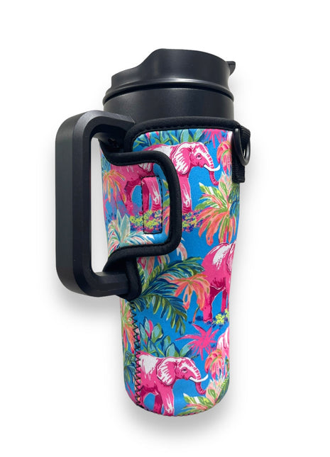 Preppy Elephant 25-35oz Tumbler With Handle Sleeve