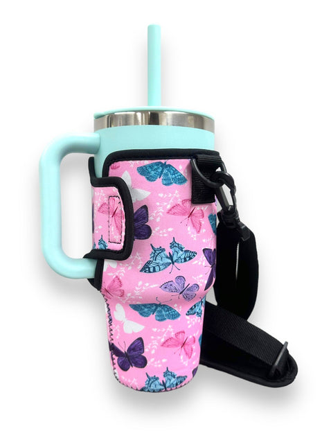 Butterfly 25-35oz Tumbler With Handle Sleeve
