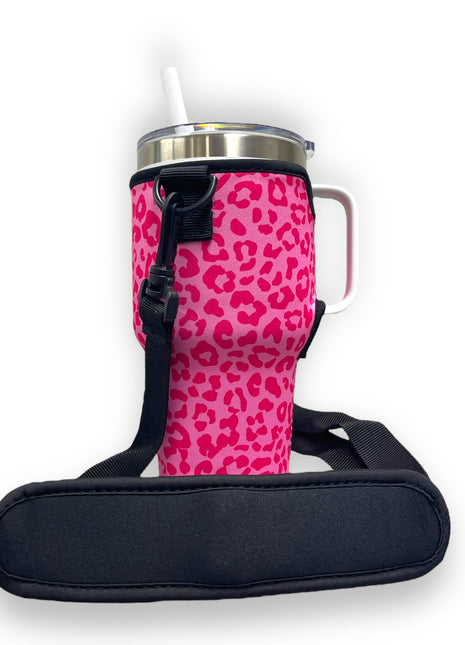 Bubble Gum Kitty 25-35oz Tumbler With Handle Sleeve