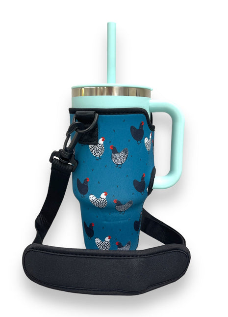 Chickens 25-35oz Tumbler With Handle Sleeve