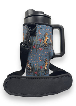 Wild Horses 25-35oz Tumbler With Handle Sleeve