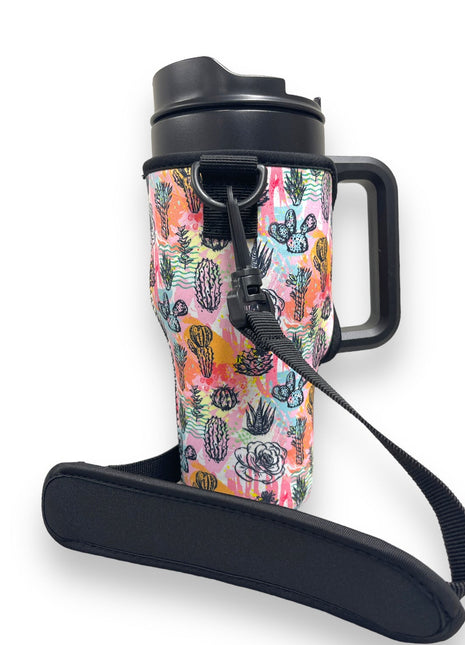 Summer Cactus 25-35oz Tumbler With Handle Sleeve