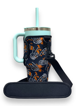 Skeleton Hands 25-35oz Tumbler With Handle Sleeve