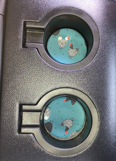 Chickens Neoprene Car Coasters
