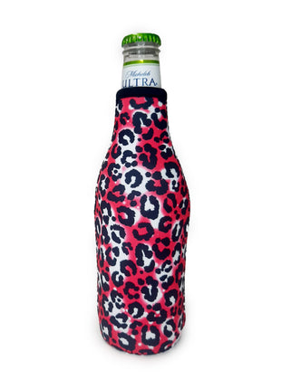 Hot Pink Leopard 12oz Bottleneck Sleeve