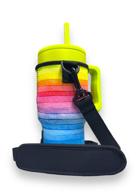 Rainbow 25-35oz Tumbler With Handle Sleeve