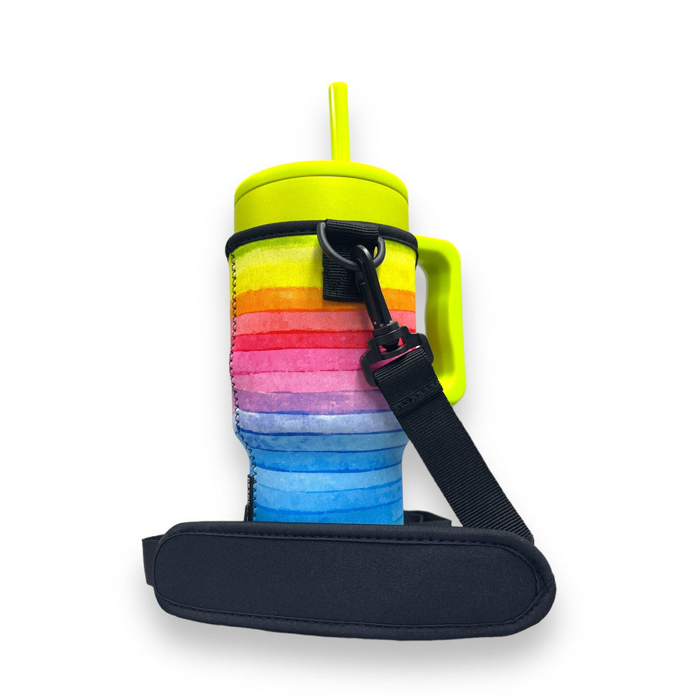 Rainbow 25-35oz Tumbler With Handle Sleeve