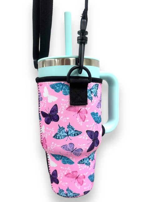 Butterfly 25-35oz Tumbler With Handle Sleeve