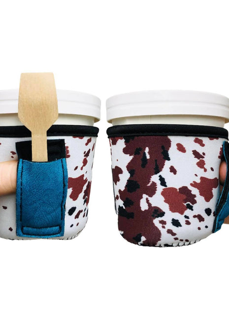 Cowhide w/ Turquoise Leather Pint Size Ice Cream Handler™