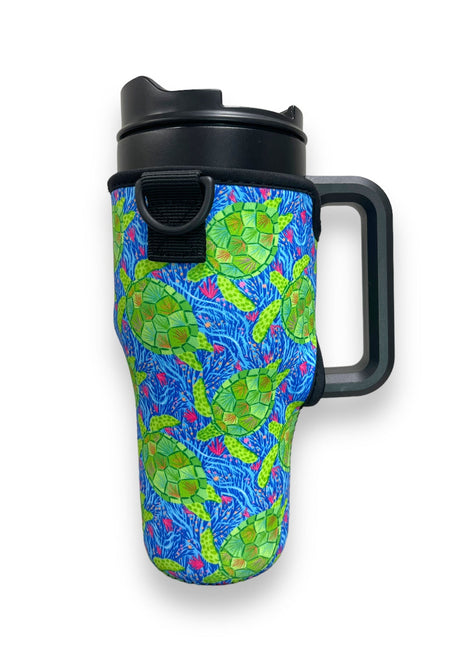 Sea Turtles 25-35oz Tumbler With Handle Sleeve