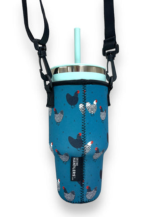 Chickens 25-35oz Tumbler With Handle Sleeve