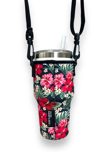 Hibiscus 25-35oz Tumbler With Handle Sleeve