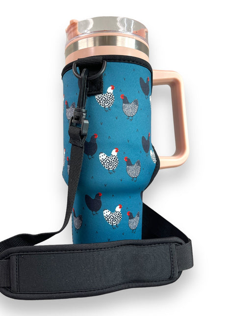 Chickens 40oz Tumbler With Handle Sleeve