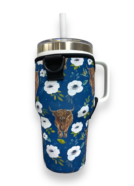 Highland Cows  25-35oz Tumbler With Handle Sleeve