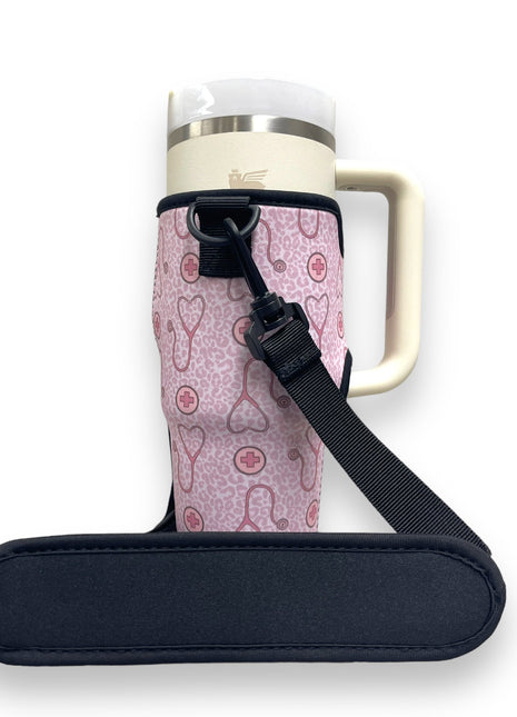 Nurse Leopard 25-35oz Tumbler With Handle Sleeve