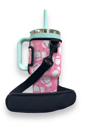 Snowman 25-35oz Tumbler With Handle Sleeve