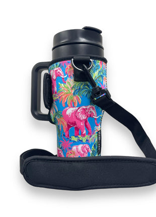 Preppy Elephant 25-35oz Tumbler With Handle Sleeve