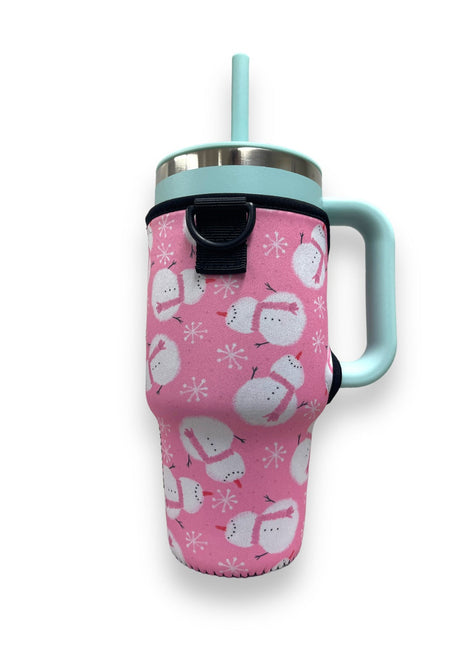 Snowman 25-35oz Tumbler With Handle Sleeve