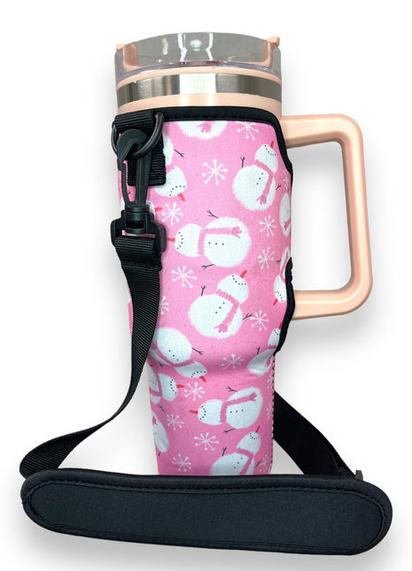 Snowman 40oz Tumbler With Handle Sleeve