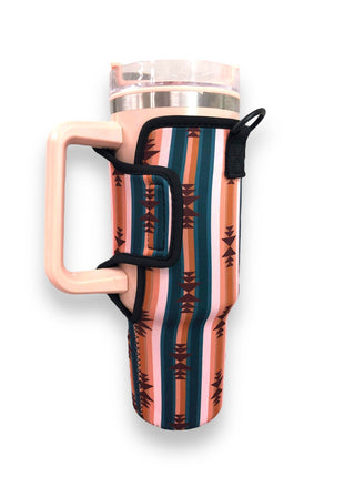 Western Aztec 40oz Tumbler With Handle Sleeve