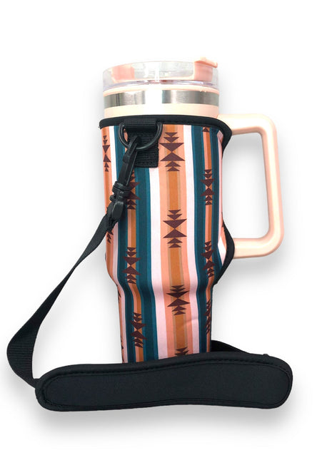 Western Aztec 40oz Tumbler With Handle Sleeve