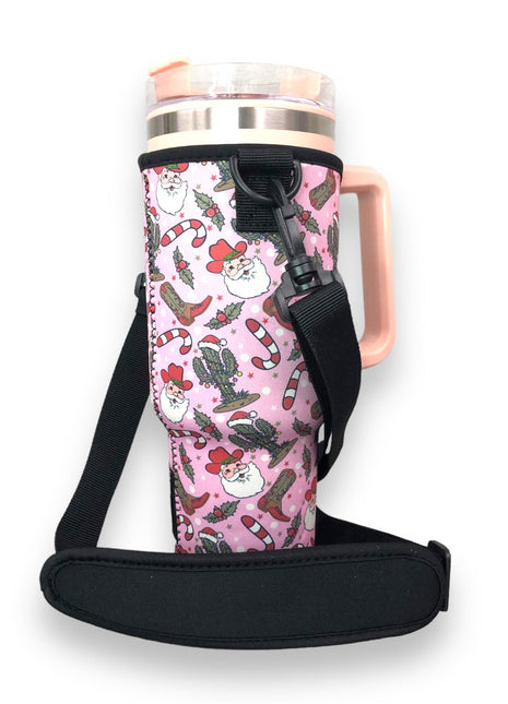 Cowboy Santa 40oz Tumbler With Handle Sleeve
